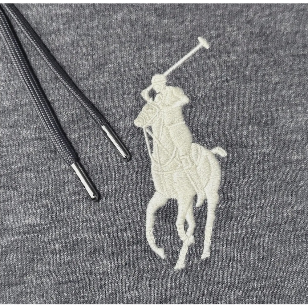 Polo Ralph Lauren Big Pony Fleece‎ Hoodie Sweatshirt Dress Grey Size XS NWT $168 - Picture 7 of 11
